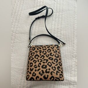 Kate Spade Tan and Black Animal Print Crossbody Bag